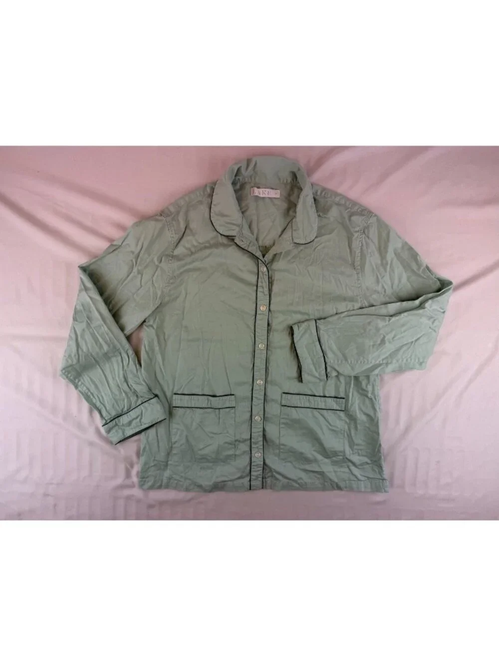 LAKE Pajamas Long Sleeve Pants Set Size Medium in Light Mint Green - Picture 3 of 15